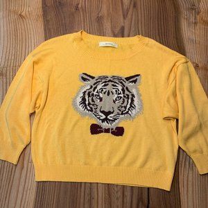 Dazzlin' Tiger Bow Tie Sweater